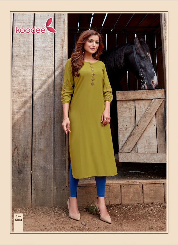 Koodee Pahal 9 Latest Embroidery Work Casual wear Kurtis Collection 